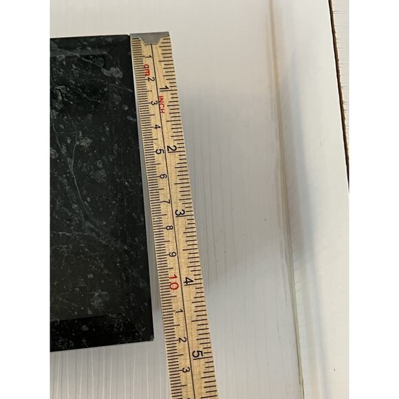 Vintage Green Marble Stone Footed Jewelry Trinket Vanity Box Lidded Brass - Picture 8 of 10